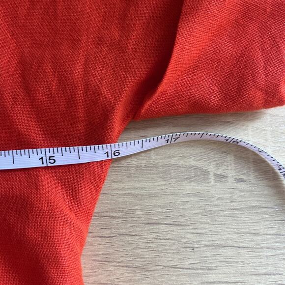 NWT Madewell Red Bright Flame Pleated Mini Shirtdress Size Medium 100% linen - Picture 6 of 8